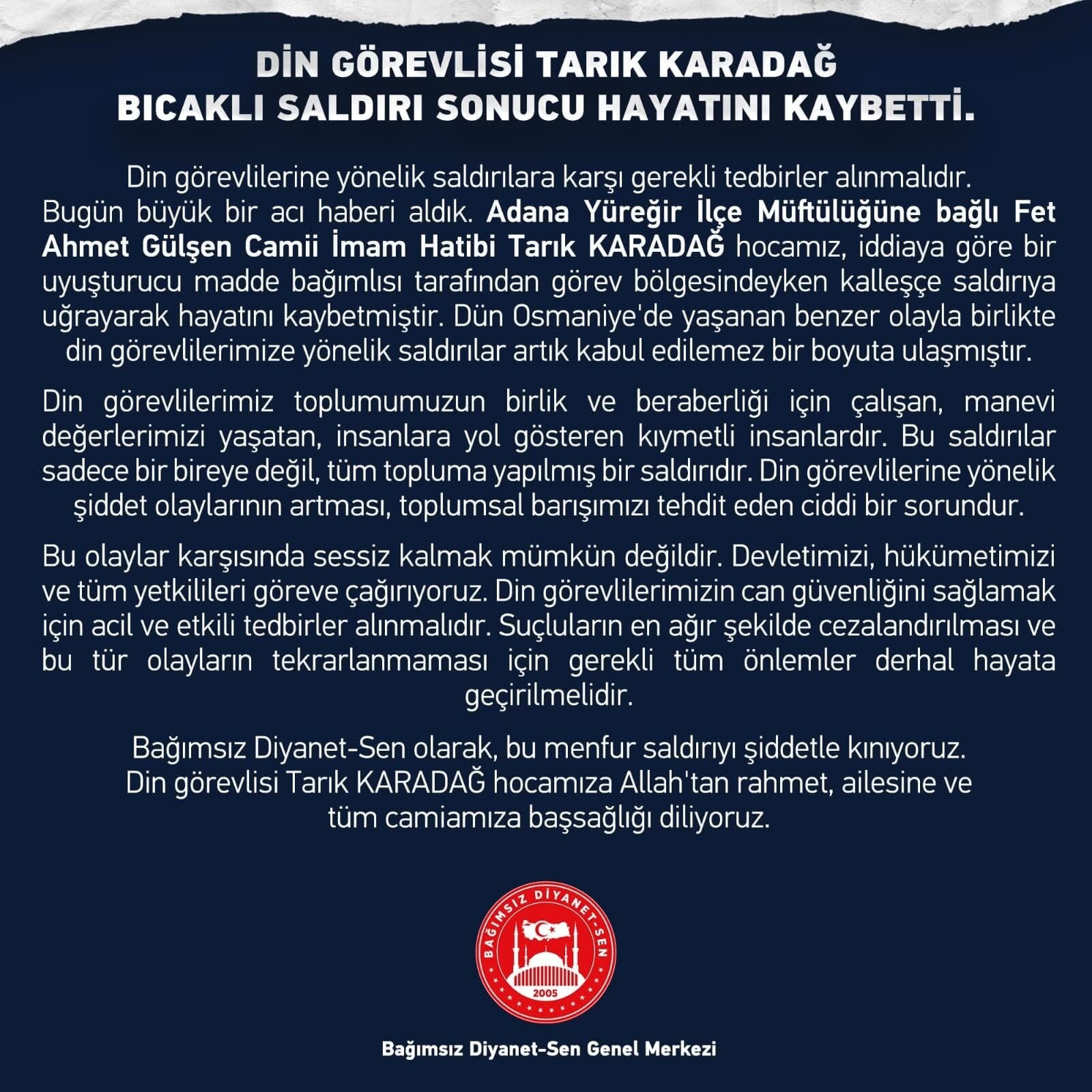 Din Görevlisi Tarık Karadağ