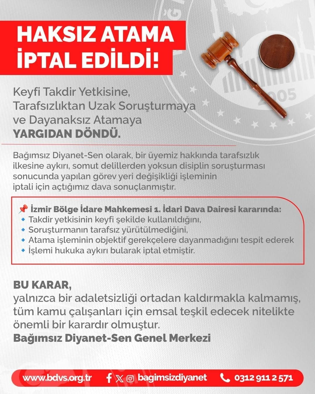 Haksız Atama İptal Edildi!