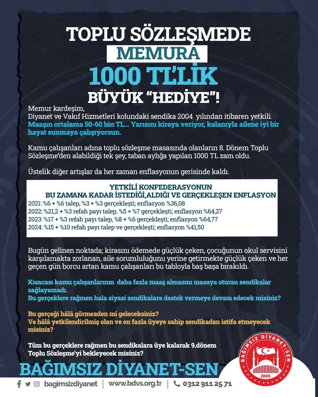 Toplu Sözleşmede Memura 1000 Tl’lik Hediye 1