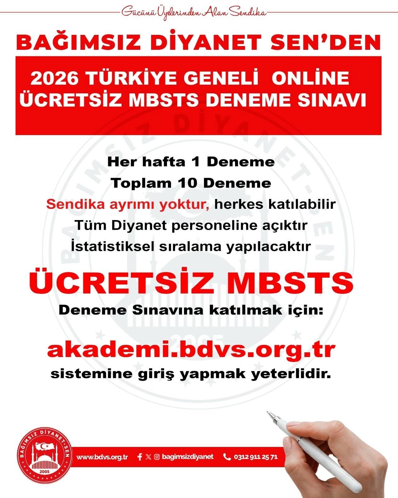 2026 Türkiye Geneli | Onlıne | Ücretsiz | MBSTS Deneme Sınavı