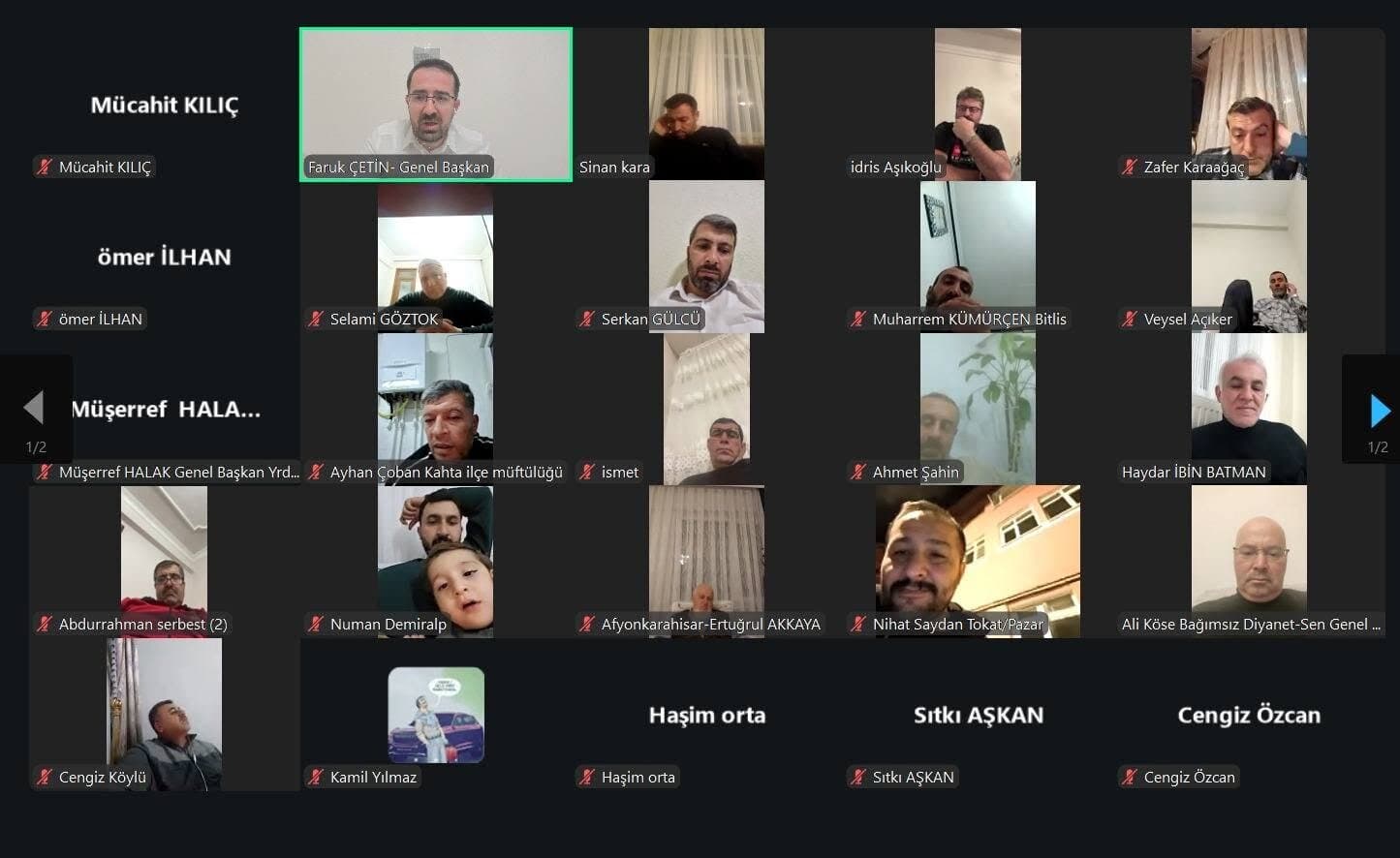 Bağımsız Diyanet-Sen’in Aralık Ayı Online Başkanlar Kurulu Toplantısı Gerçekleştirildi