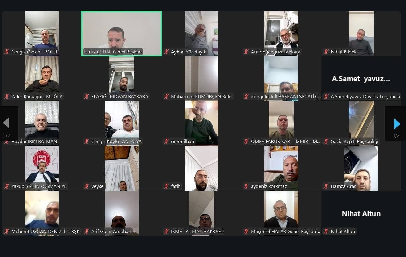 Başkanlar Kurulu Kasım Ayı Toplantısı (1. Grup) Online Yapıldı