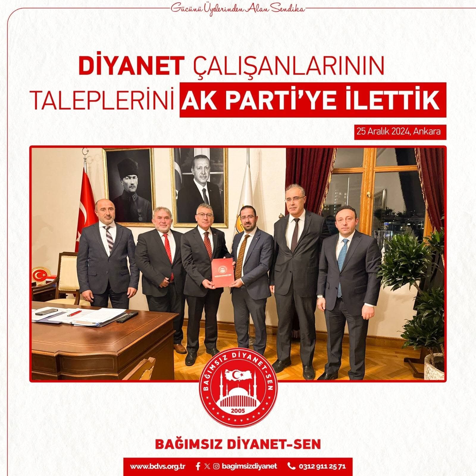 Diyanet Çalışanlarının Taleplerini AK Parti'ye İlettik