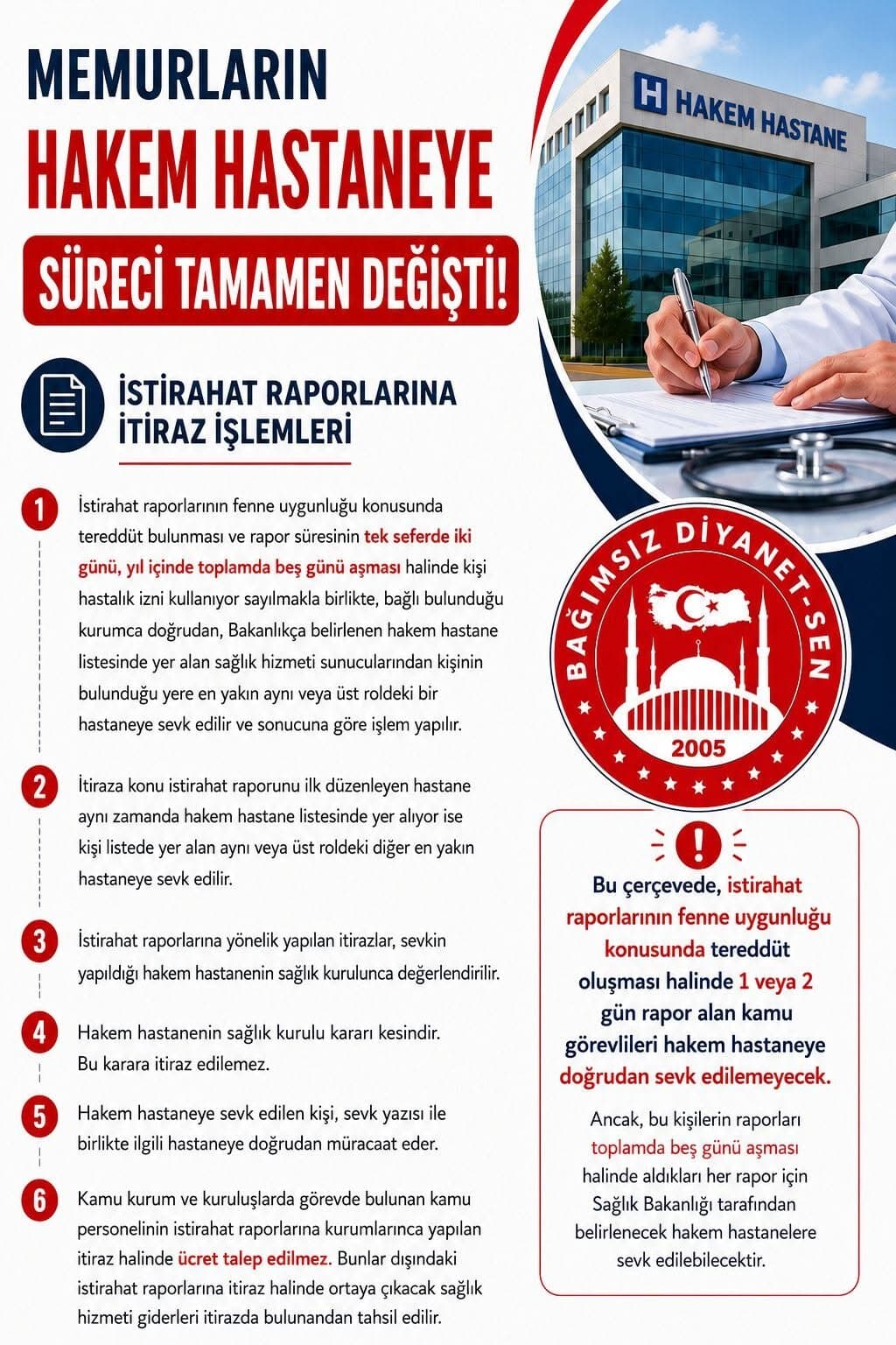 Memurların Hakem Hastaneye Sevk Hali Yeniden Düzenlendi!